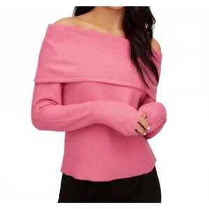 NEW FIFTEEN TWENTY monique off the shoulder sweater in pink